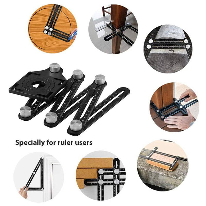 Righello di misurazione multi-angolo, angolare, in lega di alluminio, 12 strumenti di side-design per Piastrellisti