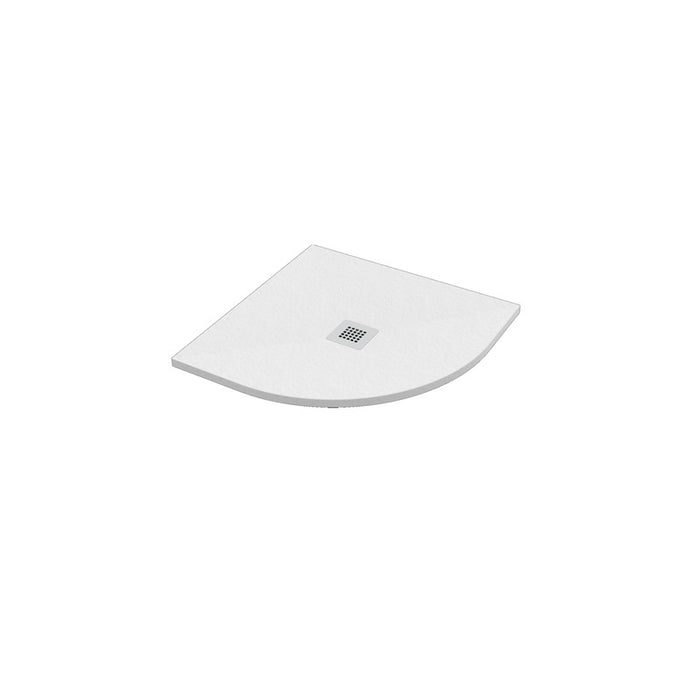 Piatto Doccia Bianco Semi Circolare H2.7 80x80 cm Marmoresina effetto STONE