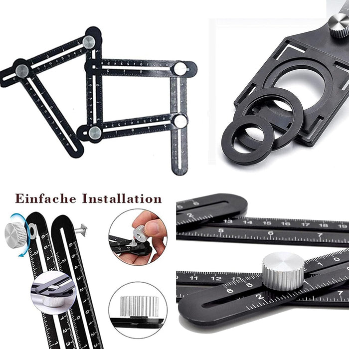 Righello di misurazione multi-angolo, angolare, in lega di alluminio, 12 strumenti di side-design per Piastrellisti