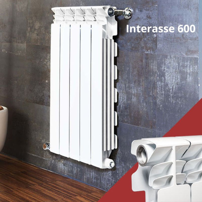Radiatore con Elementi Termosifone in alluminio pressofuso interasse 600 - Fondital mod. Exclusivo
