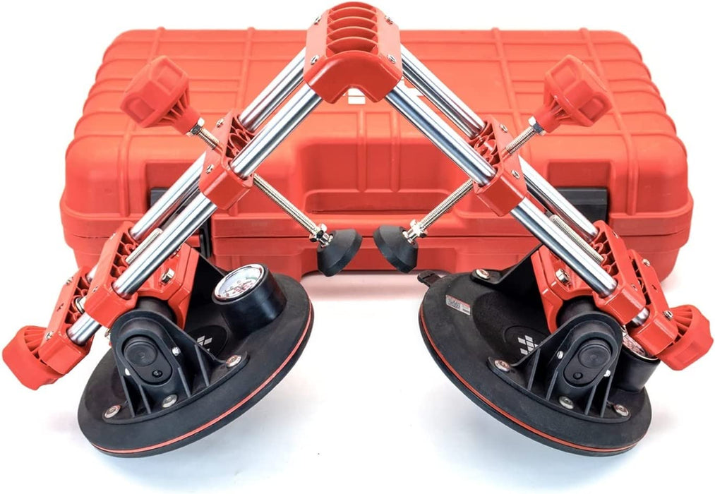 Ventosa Multifunzione Regolabile per Piastrelle, per Tirare e Allineare Piastrelle su Superfice ad angolo con Manometro