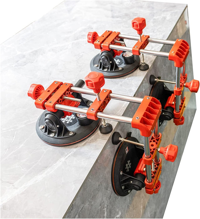 Ventosa Multifunzione Regolabile per Piastrelle, per Tirare e Allineare Piastrelle su Superfice ad angolo con Manometro