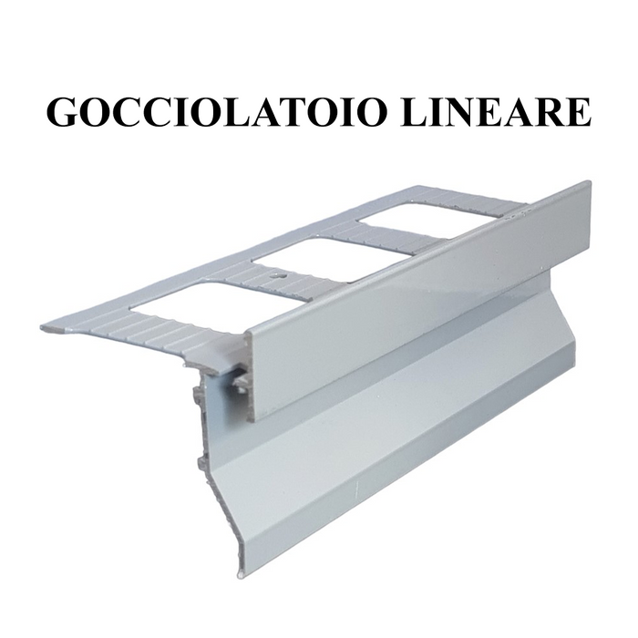 Profilo Gocciolatoio In Alluminio Per Balconi E Terrazze 7.5x9.5