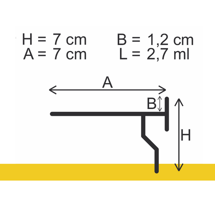 Profilo Gocciolatoio In Alluminio Per Balconi E Terrazze 7.5x9.5