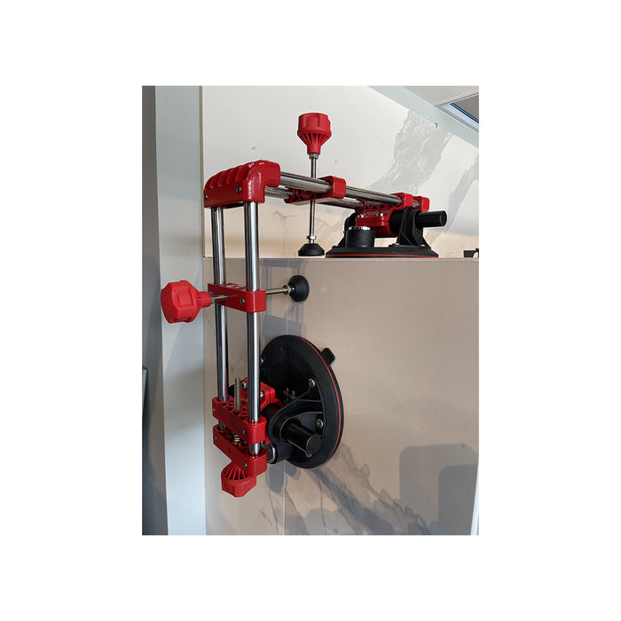 Ventosa Multifunzione Regolabile per Piastrelle, per Tirare e Allineare Piastrelle su Superfice ad angolo con Manometro