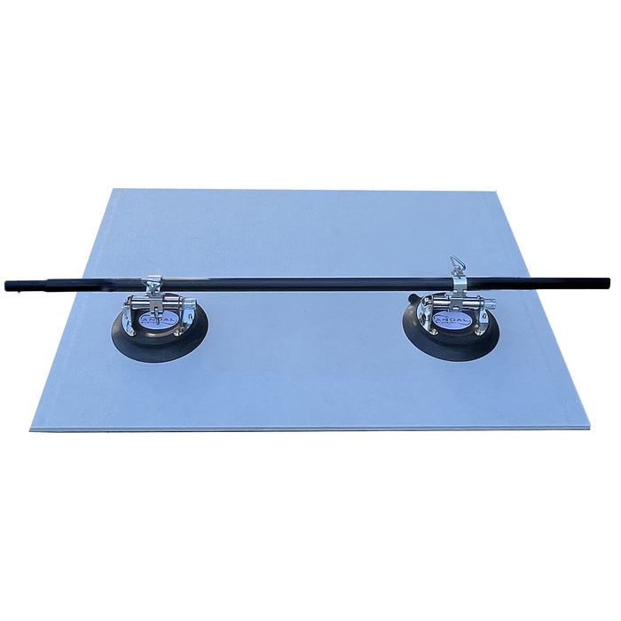 KIT Struttura con 2 ventose a batteria: 2 kit Ventosa Sottovuoto + 2 Doppio Aliscaf(gancio)+ 1 Barra