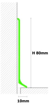 Battiscopa In Alluminio serie DECOR H 8 L2.5MT