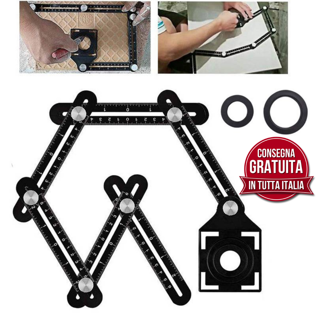 Righello A L In Alluminio 30cm - Per Taglio E Misurazione, Con Base Antiscivolo - Foto 11