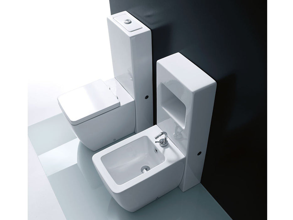KIT Cassette Ceramica Unica per Wc Ego/Flo con Meccanismo Geberit e Bidet Kerasan
