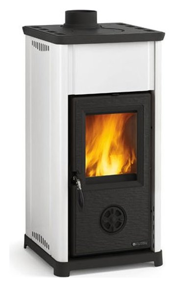 Stufa a legna con rivestimento esterno in acciaio porcellanato TEA LA NORDICA EXTRAFLAME