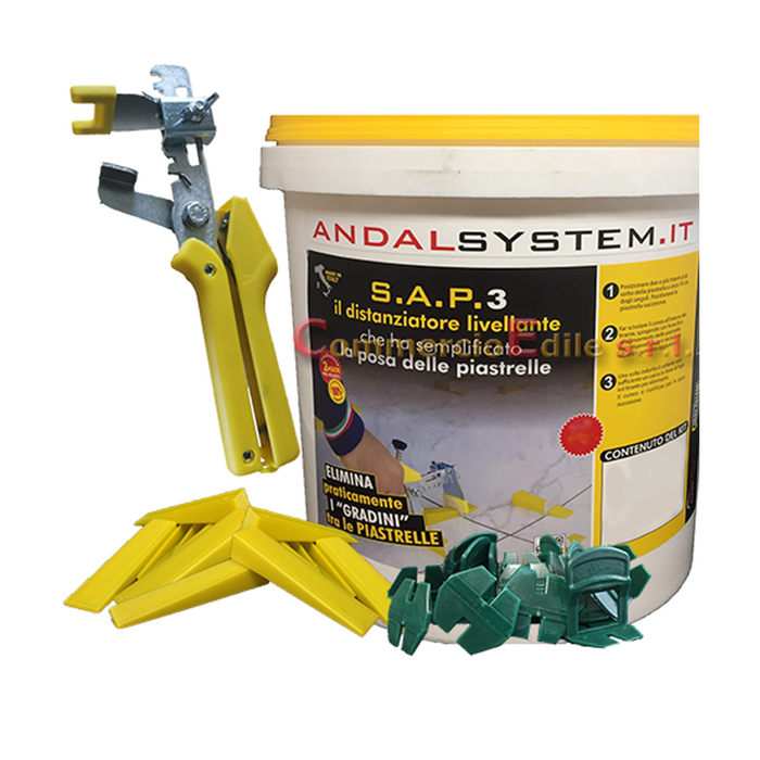 Kit Secchio Sap3 (100 Tiranti 1.5mm + 100 Cunei + 1 Pinza)