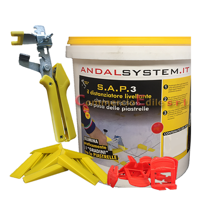 Kit Secchio Sap3 (100 Tiranti 3mm + 100 Cunei + 1 Pinza)
