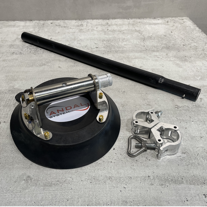 KIT Struttura con ventosa a batteria: 1 kit Ventosa Sottovuoto + 1 Doppio Aliscaf(gancio)+ 1 Barra